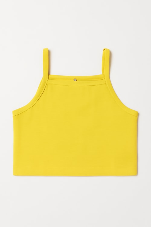 Kız Çocuk Pamuklu Sarı Askılı Crop T-shirt