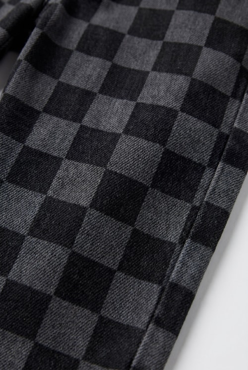 Erkek Çocuk Oversize Kare Desenli Pantolon