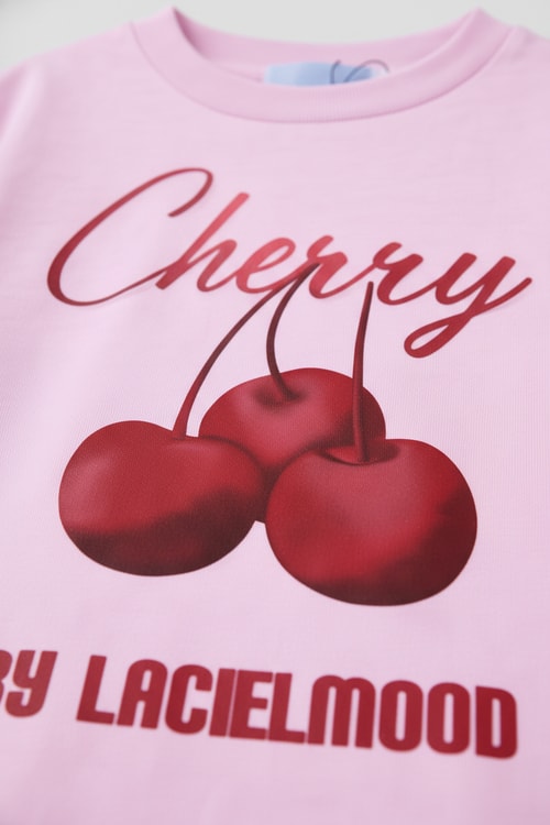 Kız Çocuk Pamuklu Pembe Kiraz Baskılı T-Shirt Şort Takım