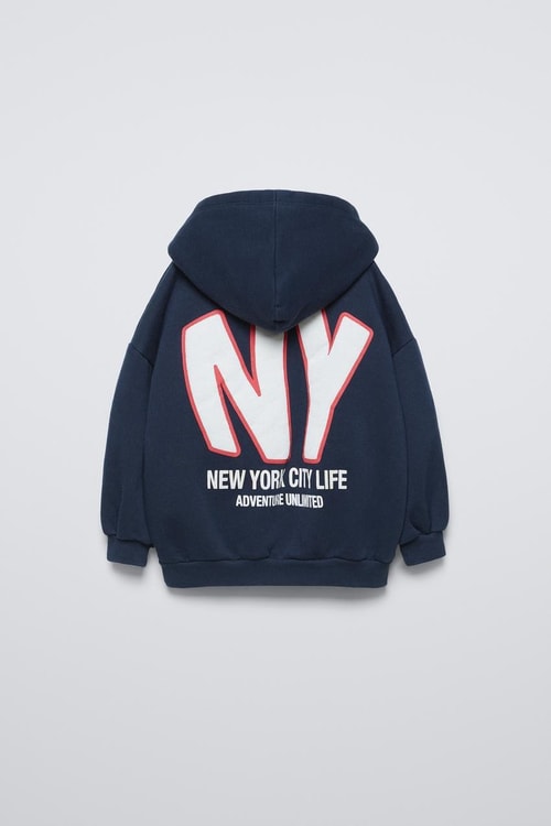 Çocuk Pamuklu Kapüşonlu Lacivert Sweatshirt ve Eşofman Altı Takımı