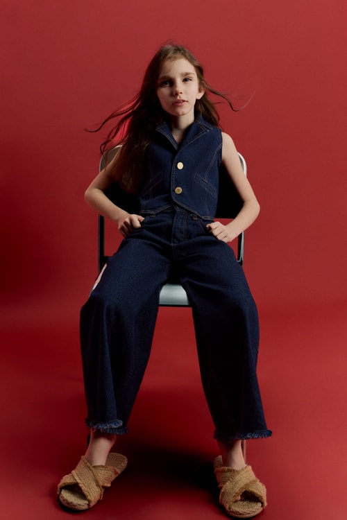Lacivert Denim Yelek ve Pantolon Çocuk Takım