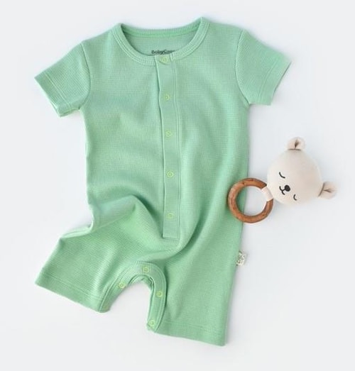 Unisex Bebek Organik Pamuklu  Kısa Kollu Tulum