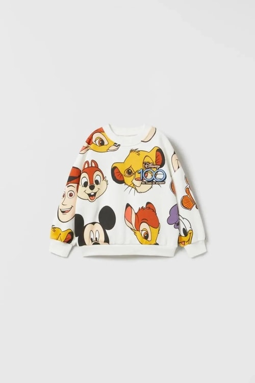 Disney 100. Yıl Özel Koleksiyon Kız Çocuk Oversize Sweatshirt - Beyaz