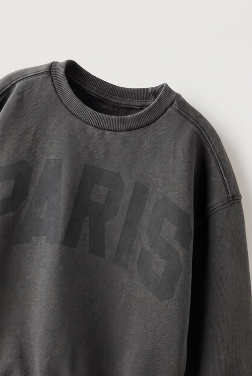 Çocuk Paris Yazı Baskılı Sweatshirt ve Eşofman Altı Takımı