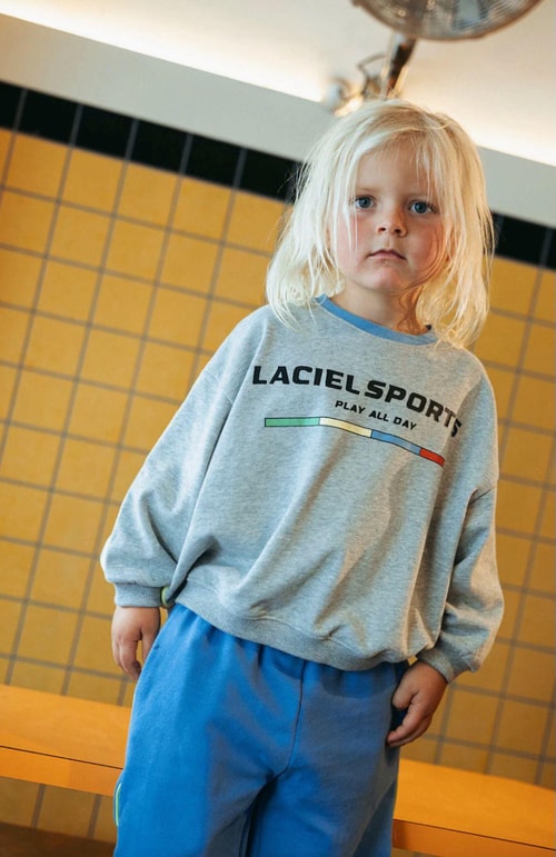 Unisex Çocuk Pamuklu Gri Spor Baskılı Sweatshirt – Rahat Kalıp, Yumuşak Doku