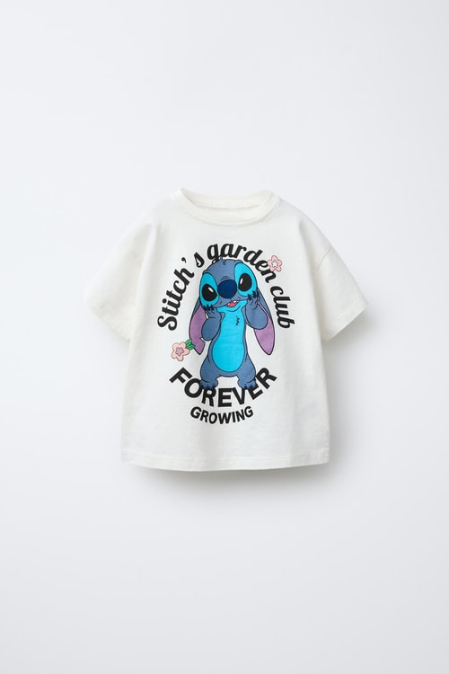 Kız Çocuk Stitch Baskılı Tişört ve Şort Takımı – 2li Set, Pamuklu ve Rahat
