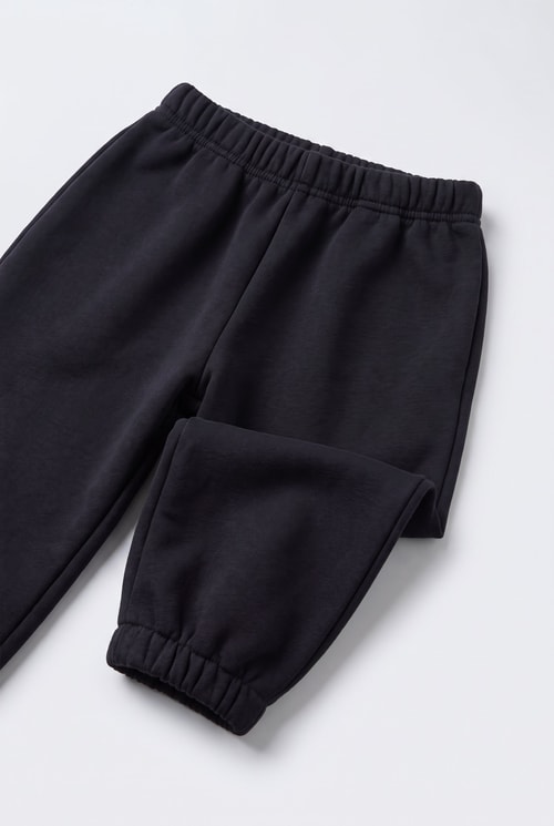 Çocuk Siyah Basic Sweatshirt ve Eşofman Altı Takımı