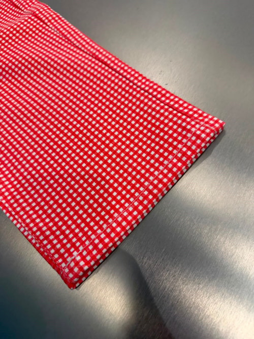 Kız Çocuk Kırmızı Pötikare Desenli Bol Paça Pantolon