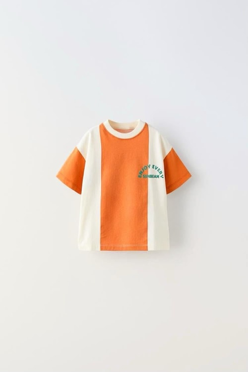 Erkek Çocuk Pamuklu Yeşil Turuncu Sloganlı T-shirt ve Şort Takım – Sunbeam Yazısı Detaylı