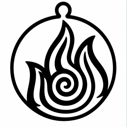 Alev ve spiral desenli çizim