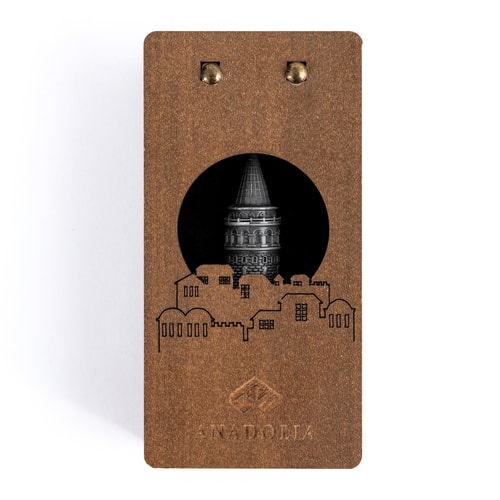 Galata Kulesi Mini Metal Obje Antik Gümüş