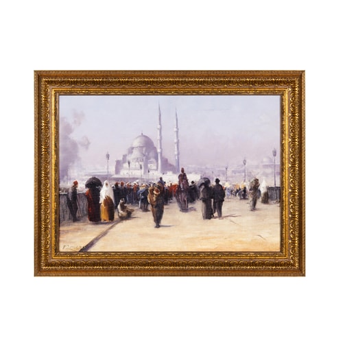 Fausto Zonaro Galata Köprüsü Tablo