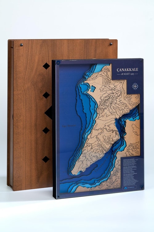 Çanakkale Savaş Haritası Ahşap Duvar Panosu