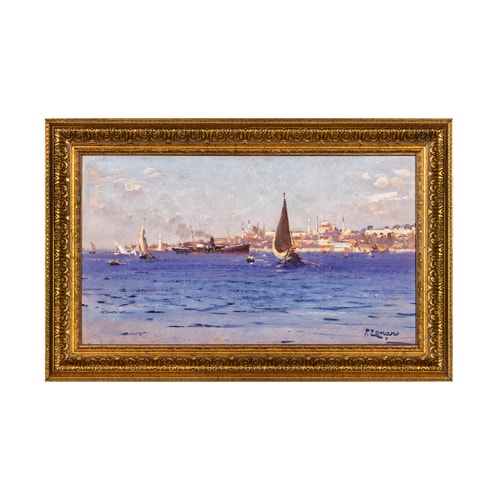 Fausto Zonaro, İstanbul Boğazında Bir Tekne Tablo