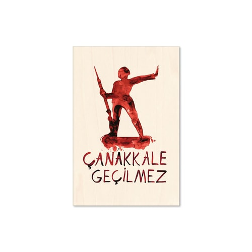 Dur Yolcu Ahşap Kartpostal