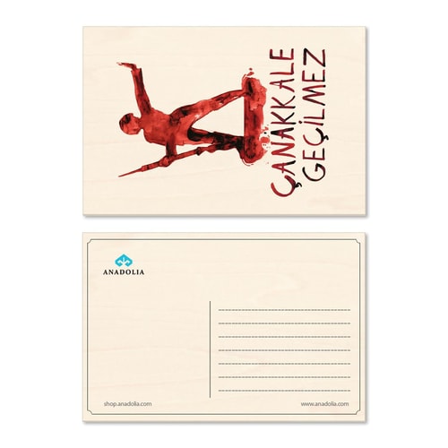 Dur Yolcu Ahşap Kartpostal