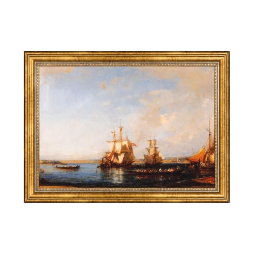 Félix Ziem Boğazda Kayık ve Yelkenliler Tablo