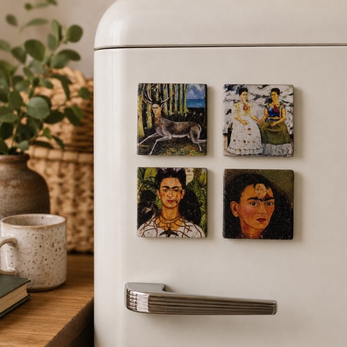 Frida Eserleri Doğaltaş 4lü Magnet Seti