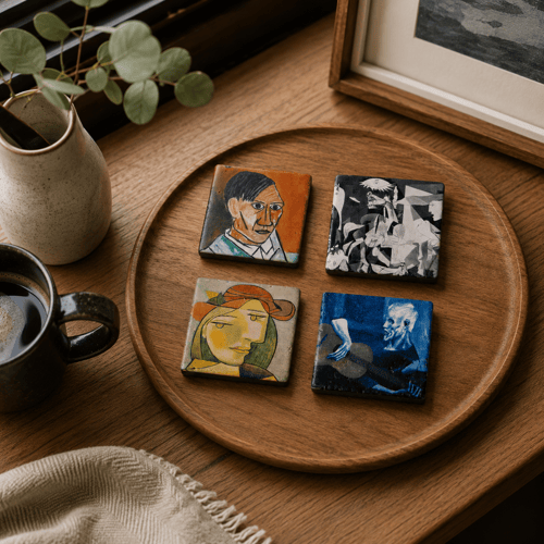 Picasso Eserleri Doğaltaş 4lü Magnet Seti