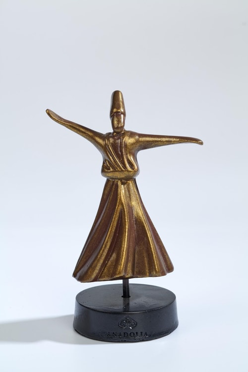 Semazen Heykel Kaideli Altın Varak Bronz