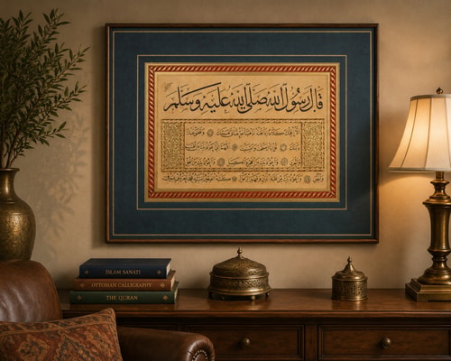 Topkapı Sarayı Dua Mehmet Şevki Hat Tablo