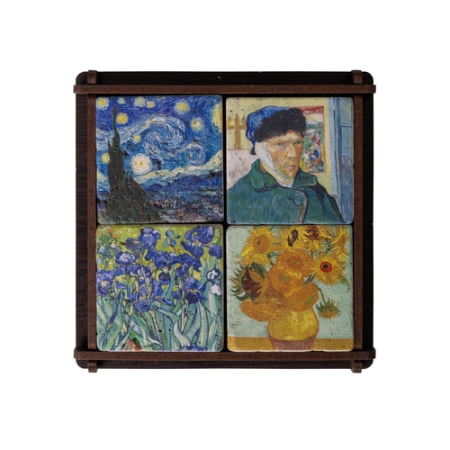 Van Gogh Eserleri Doğaltaş 4lü Magnet seti
