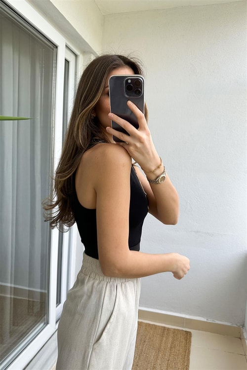 30114 Crop Top-Siyah