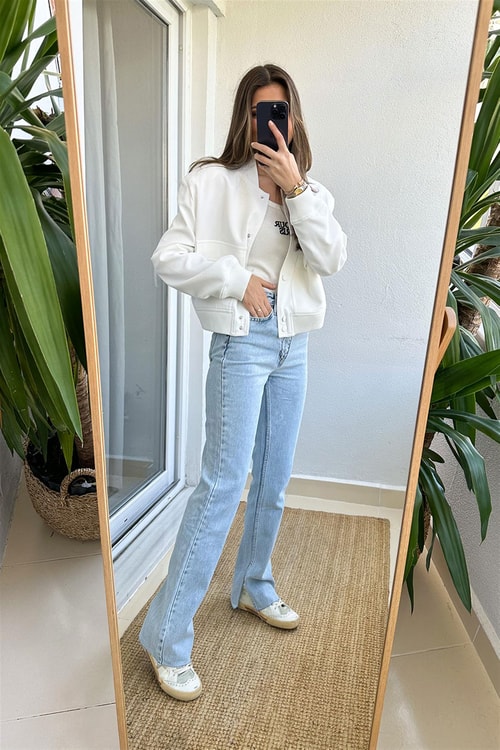 3175 Yırtmaçlı Açık Mavi Jean