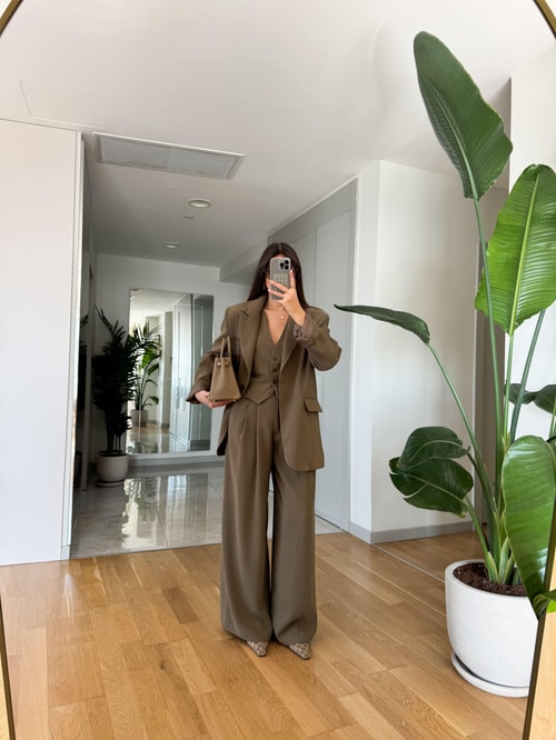 Alexis Premium Palazzo Pantolon- Haki