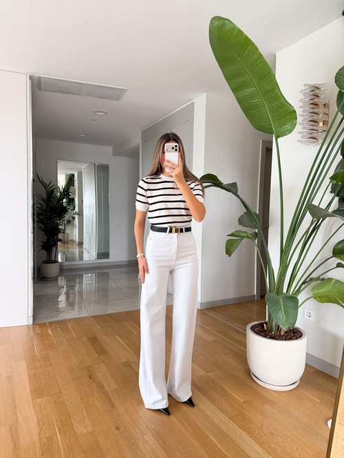 Animon Yüksek Bel Jean - Beyaz