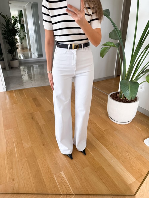 Animon Yüksek Bel Jean - Beyaz