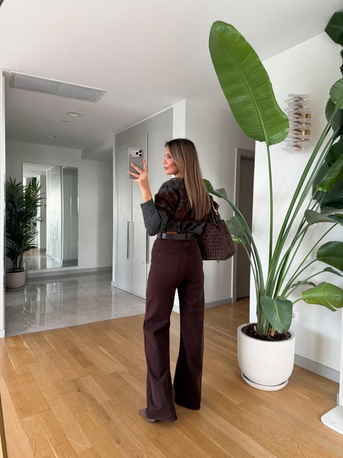 Animon Yüksek Bel Jean - Kahverengi