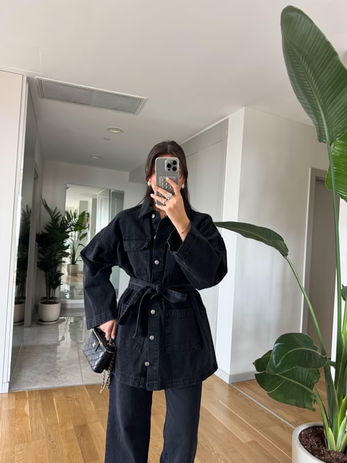 Antrasit Denim Ceket Pantolon Takım
