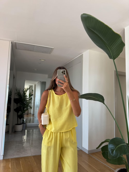 Army Tensel Pantolon Bluz Takım - Sarı