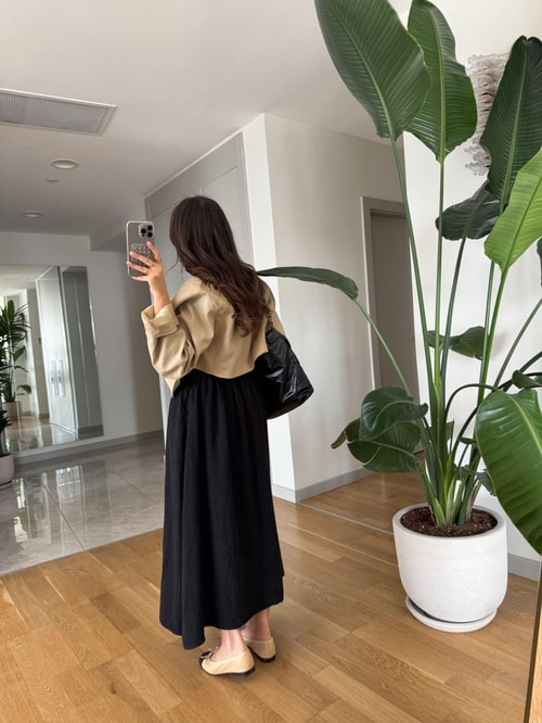 Beli Lastikli %100 Keten Etek- Siyah