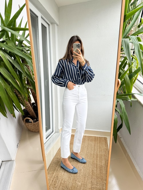 Beyaz Boyfit Jean 