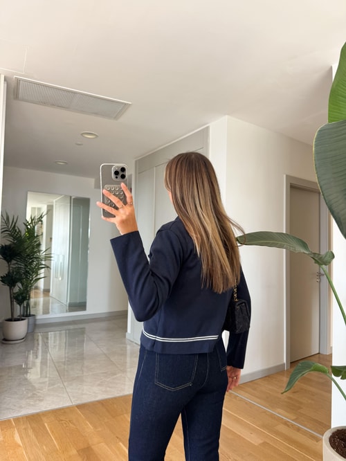 Biyeli Cep Detaylı Hırka - Lacivert