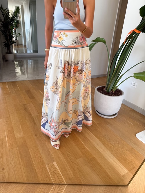 Brisa Çiçek Desenli Maxi Etek 