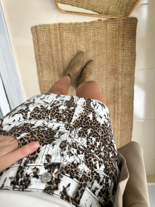 Camila Leopar Desenli Mini Etek
