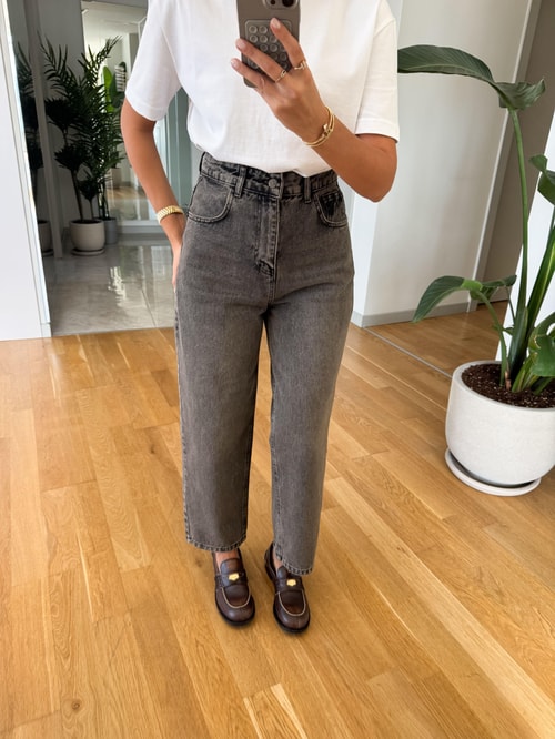 Cardie Mom Fit Jean - Kahve Tint