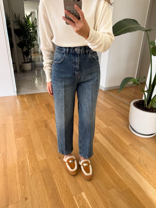 Cardie Mom Fit Jean - Orta Mavi 