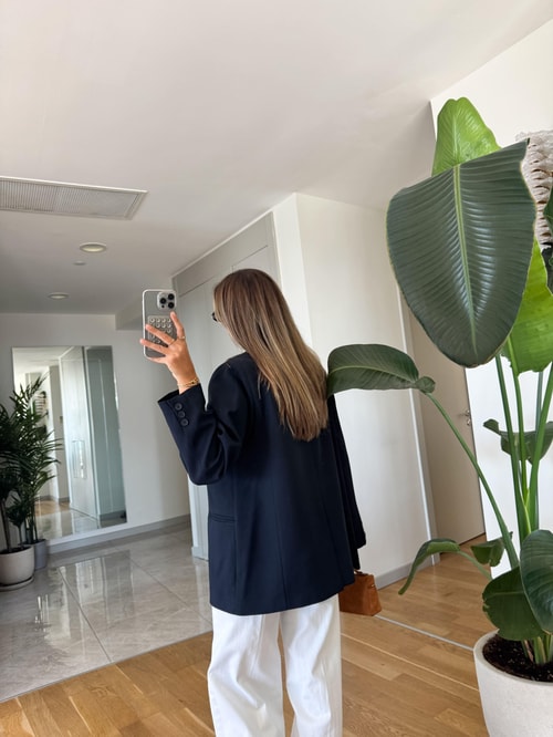 Carla Premium Blazer Ceket-Lacivert