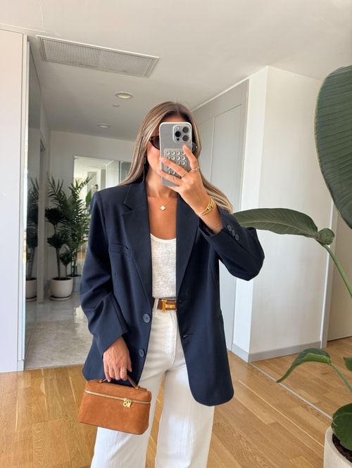 Carla Premium Blazer Ceket-Lacivert