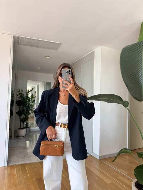 Carla Premium Blazer Ceket-Lacivert