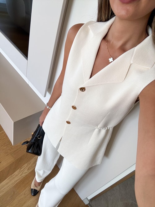 Çelik Örme Yelek - Taş