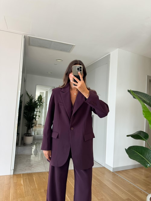 Charlie Premium Blazer Ceket-Mürdüm