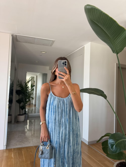 Cloud Askılı Elbise - Mavi 