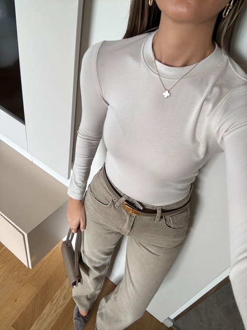 Cozzy Uzun Kollu Basic Bluz Taş