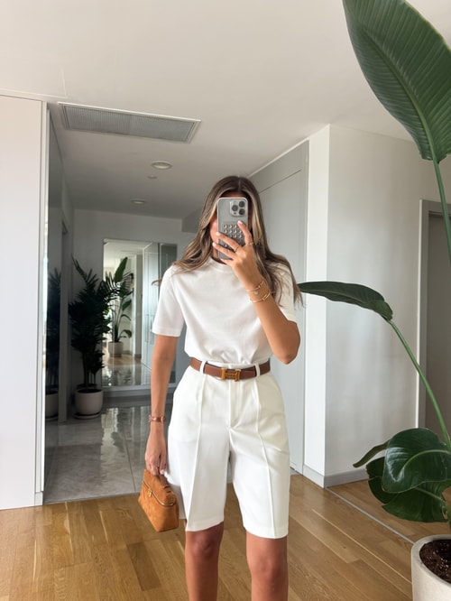 CS Premium Pamuklu Tişört-Beyaz