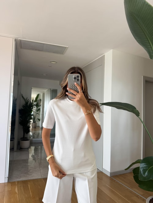 CS Premium Pamuklu Tişört-Beyaz